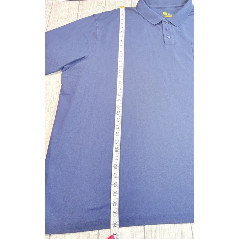 Carhartt Men’s Polo Shirt Logo Pocket Original Fit Short Sleeve Navy Size 4XL - Picture 2 of 6